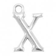 DQ metal charm Letter X Antique silver